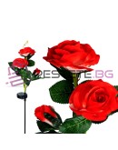 Градинска LED Соларна лампа роза